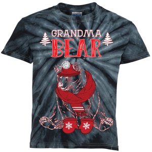 Grandma Bear Christmas Santa Family Matching Pajamas Kids Tie-Dye T-Shirt