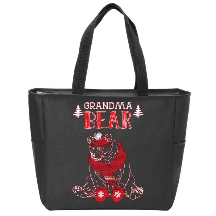 Grandma Bear Christmas Santa Family Matching Pajamas Zip Tote Bag