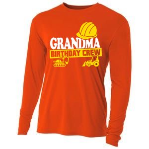 Grandma Birthday Crew Construction Party Cooling Performance Long Sleeve Crew