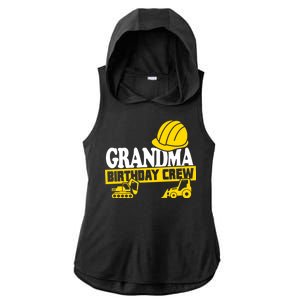 Grandma Birthday Crew Construction Party Ladies PosiCharge Tri-Blend Wicking Draft Hoodie Tank