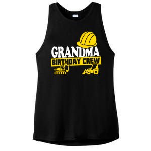 Grandma Birthday Crew Construction Party Ladies PosiCharge Tri-Blend Wicking Tank