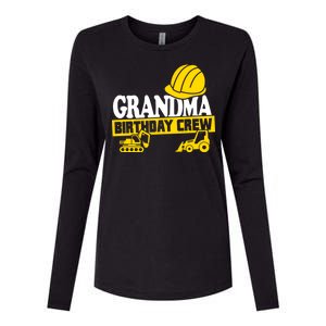 Grandma Birthday Crew Construction Party Womens Cotton Relaxed Long Sleeve T-Shirt