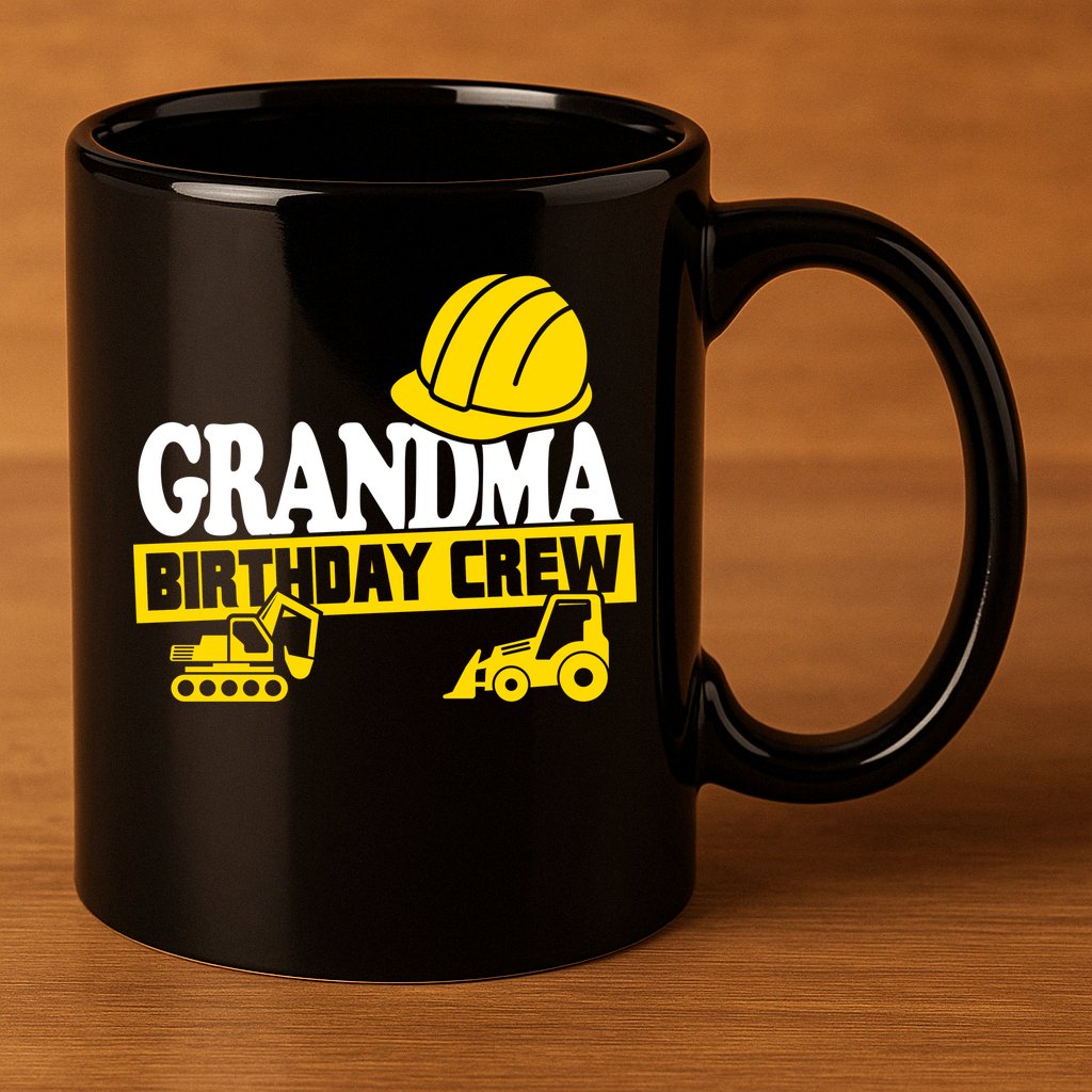 Grandma Birthday Crew Construction Party 11oz C Handle Ceramic Mug
