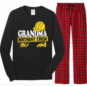 Grandma Birthday Crew Construction Party Long Sleeve Pajama Set