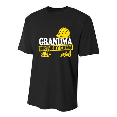 Grandma Birthday Crew Construction Party Youth Performance Sprint T-Shirt