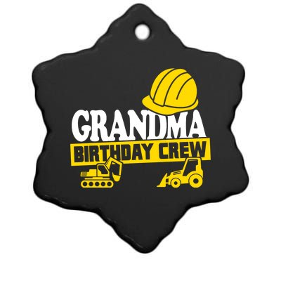 Grandma Birthday Crew Construction Party Ceramic Star Ornament