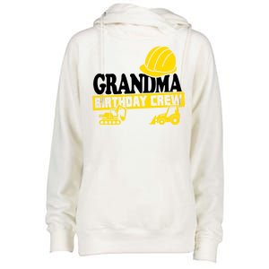 Grandma Birthday Crew Construction Party Womens Funnel Neck Pullover Hood