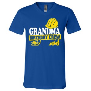 Grandma Birthday Crew Construction Party V-Neck T-Shirt