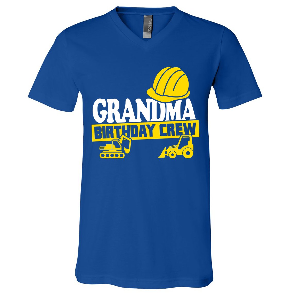 Grandma Birthday Crew Construction Party V-Neck T-Shirt