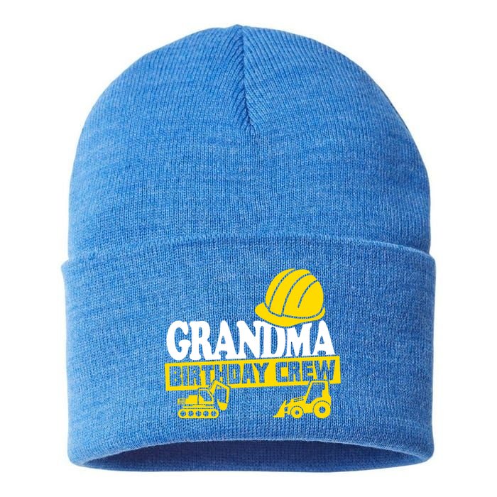 Grandma Birthday Crew Construction Party Sustainable Knit Beanie