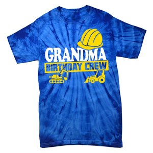 Grandma Birthday Crew Construction Party Tie-Dye T-Shirt