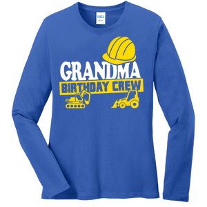 Grandma Birthday Crew Construction Party Ladies Long Sleeve Shirt