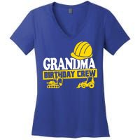 Grandma Birthday Crew Construction Party Women's V-Neck T-Shirt