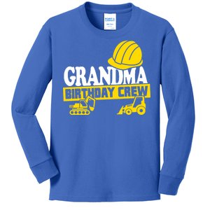 Grandma Birthday Crew Construction Party Kids Long Sleeve Shirt