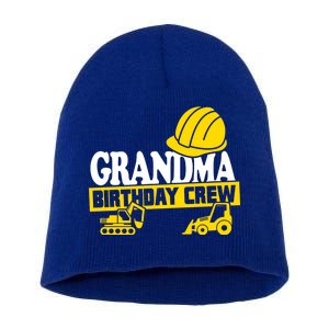 Grandma Birthday Crew Construction Party Short Acrylic Beanie