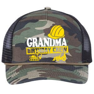 Grandma Birthday Crew Construction Party Retro Rope Trucker Hat Cap