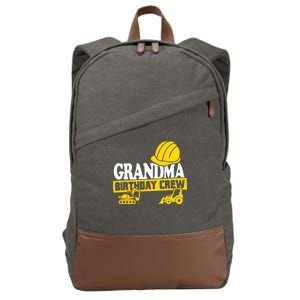 Grandma Birthday Crew Construction Party Cotton Canvas Backpack