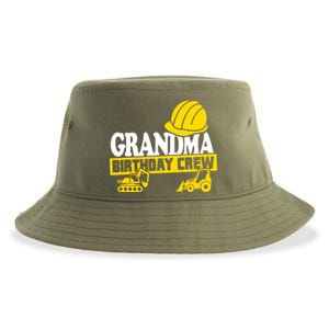 Grandma Birthday Crew Construction Party Sustainable Bucket Hat