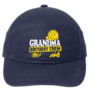 Grandma Birthday Crew Construction Party 7-Panel Snapback Hat