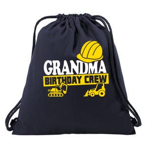 Grandma Birthday Crew Construction Party Drawstring Bag