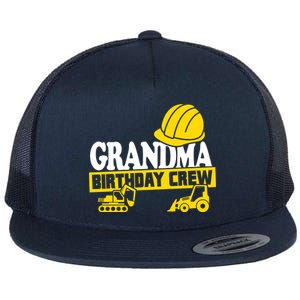 Grandma Birthday Crew Construction Party Flat Bill Trucker Hat