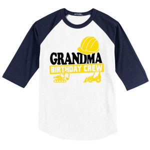 Grandma Birthday Crew Construction Party Baseball Sleeve Shirt