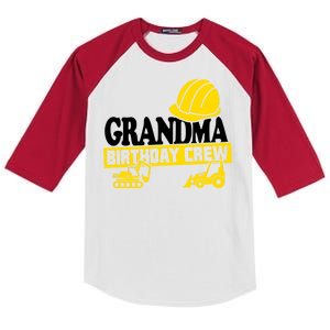 Grandma Birthday Crew Construction Party Kids Colorblock Raglan Jersey