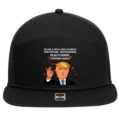 Grandma For Donald Trump 7 Panel Mesh Trucker Snapback Hat