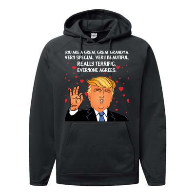 Grandma For Donald Trump Performance Fleece Hoodie