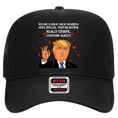 Grandma For Donald Trump High Crown Mesh Back Trucker Hat