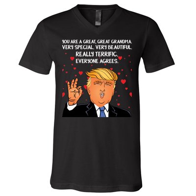 Grandma For Donald Trump V-Neck T-Shirt