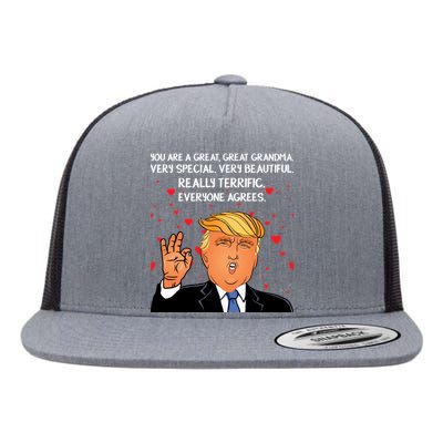 Grandma For Donald Trump Flat Bill Trucker Hat