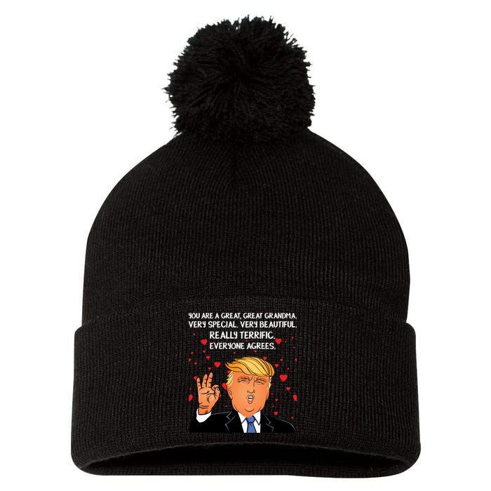 Grandma For Donald Trump Pom Pom 12in Knit Beanie