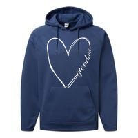 Grandma Heart Symbol Performance Fleece Hoodie