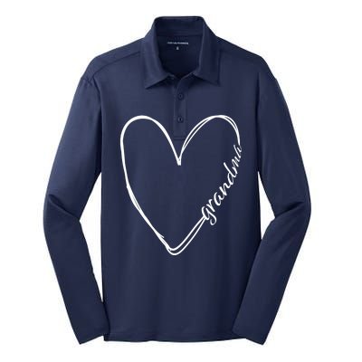 Grandma Heart Symbol Silk Touch Performance Long Sleeve Polo