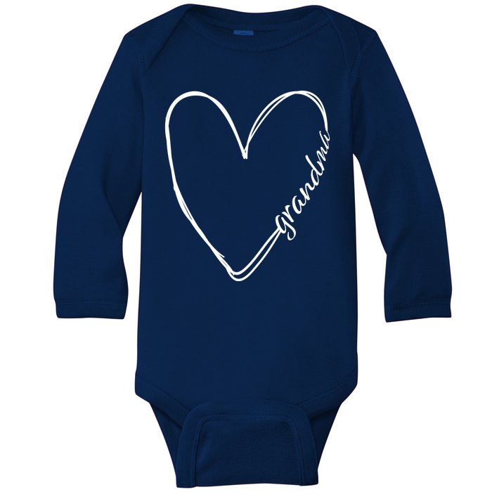 Grandma Heart Symbol Baby Long Sleeve Bodysuit