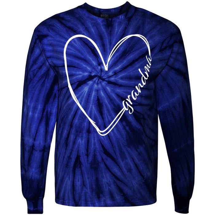 Grandma Heart Symbol Tie-Dye Long Sleeve Shirt