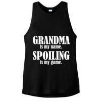 Grandma Is My Name Spoiling Is My Game Ladies PosiCharge Tri-Blend Wicking Tank