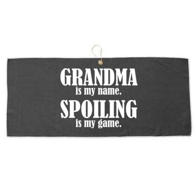 Grandma Is My Name Spoiling Is My Game Large Microfiber Waffle Golf Towel