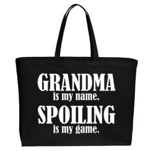 Grandma Is My Name Spoiling Is My Game Cotton Canvas Jumbo Tote