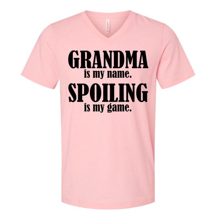 Grandma Is My Name Spoiling Is My Game V-Neck T-Shirt