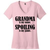 Grandma Is My Name Spoiling Is My Game Women's V-Neck T-Shirt