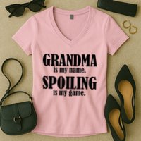 Grandma Is My Name Spoiling Is My Game Women's V-Neck T-Shirt