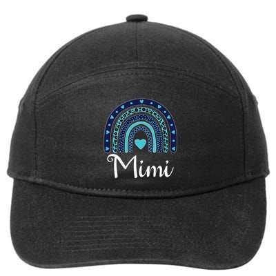Grandma MiMi Blue Leopard Rainbow 7-Panel Snapback Hat