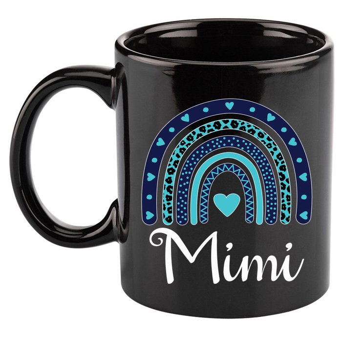 Grandma MiMi Blue Leopard Rainbow 11oz C Handle Ceramic Mug