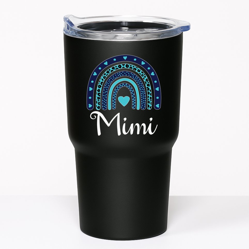 Grandma MiMi Blue Leopard Rainbow Tumbler
