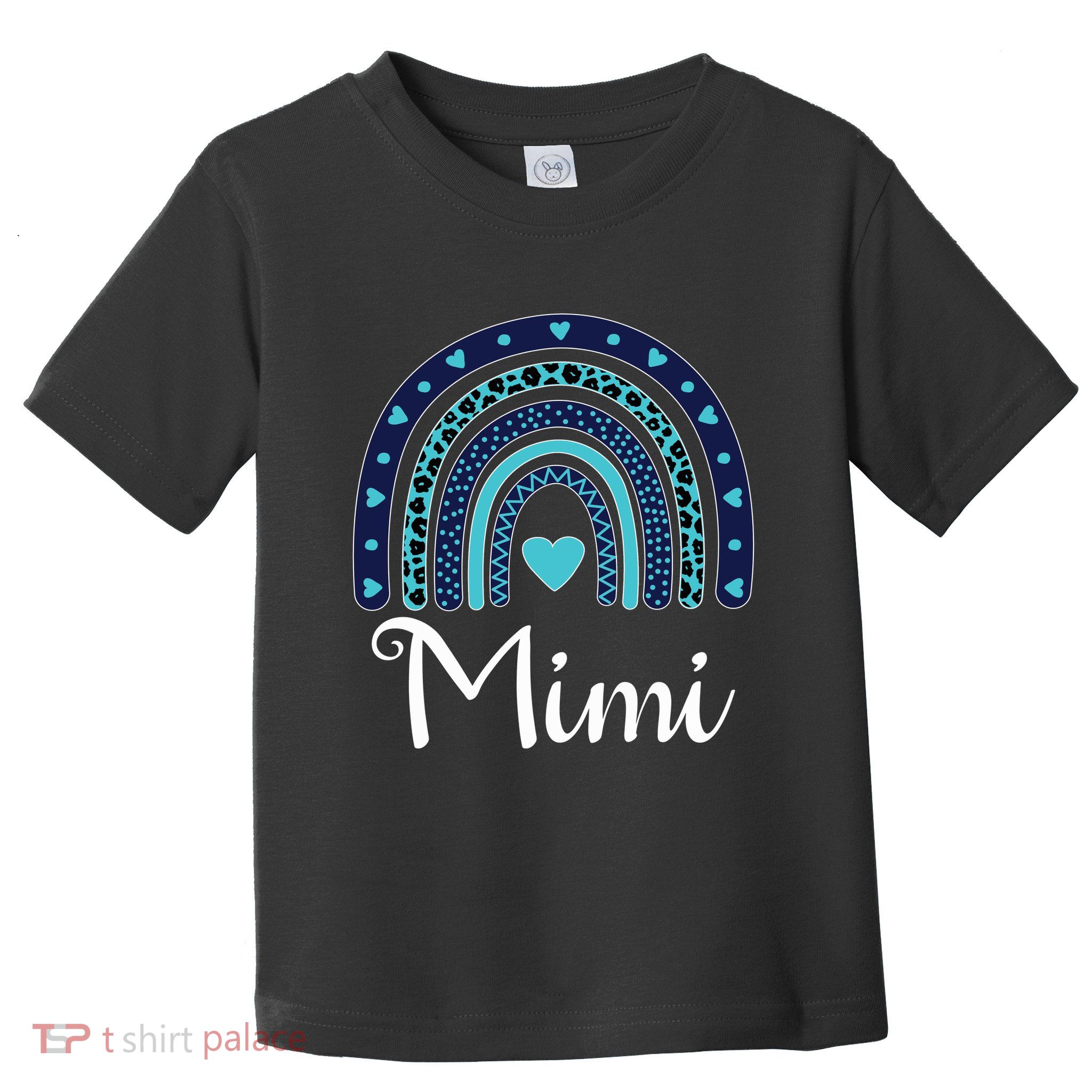 Grandma MiMi Blue Leopard Rainbow Toddler T-Shirt