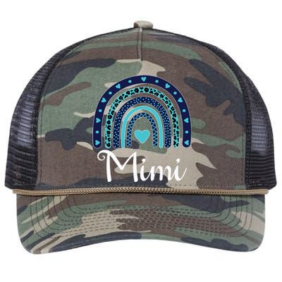 Grandma MiMi Blue Leopard Rainbow Retro Rope Trucker Hat Cap