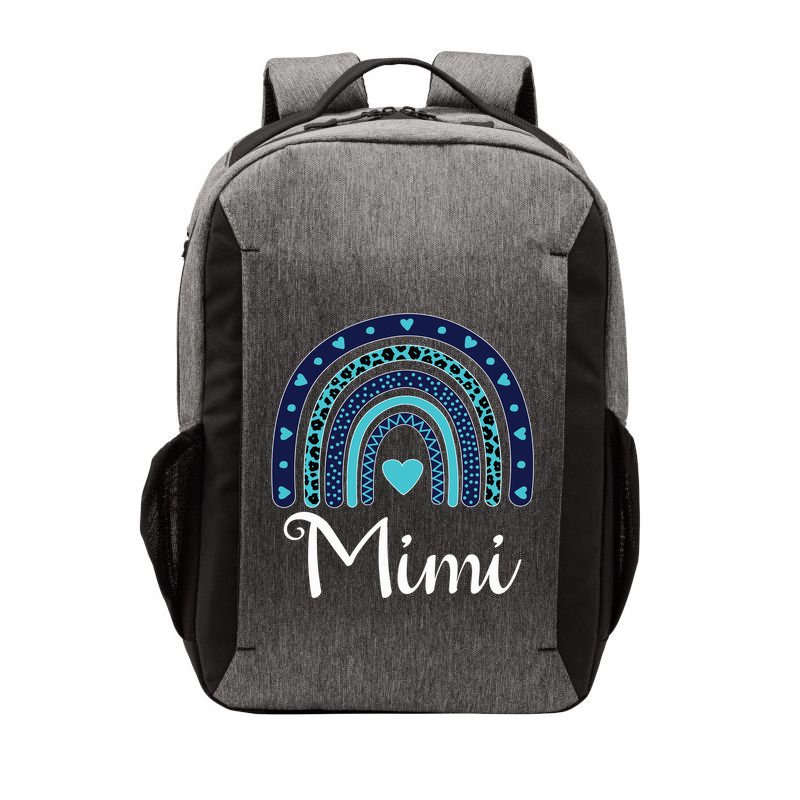Grandma MiMi Blue Leopard Rainbow Vector Backpack