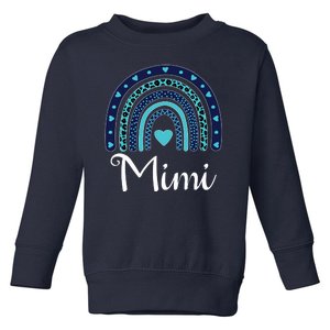 Grandma MiMi Blue Leopard Rainbow Toddler Sweatshirt